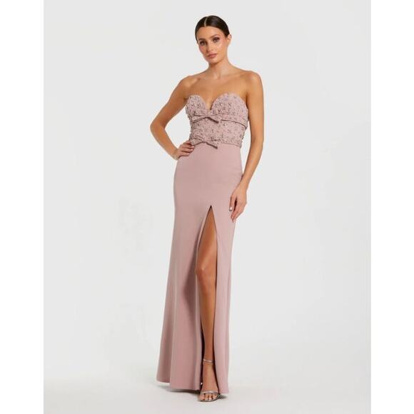 Mac Duggal 2285 Double Waistband Beaded Sweetheart Neck Prom - Picture 3 of 3